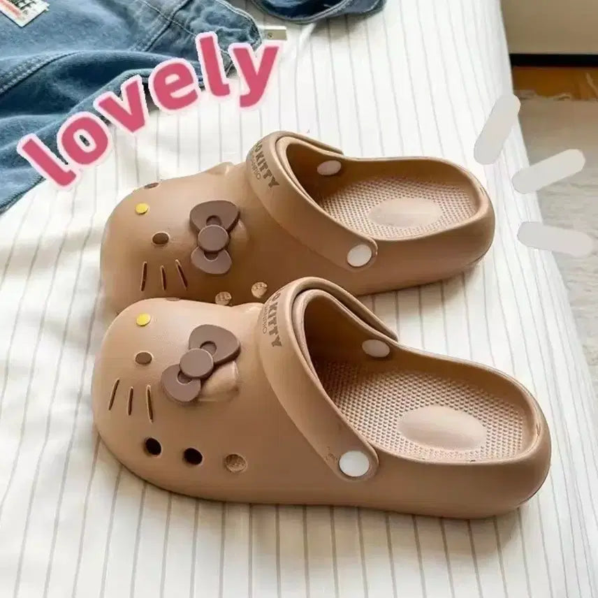 [BUNJANG] Sanrio Hello Kitty Crocs Chocolate Color Size 250 / 산리오 정품 헬로키티 크록스 초코색 250
