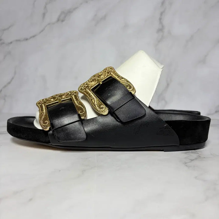 [BUNJANG] Soyeom Black Leather Slide Sandals / [36] 소윰 블랙 레더 슬라이드