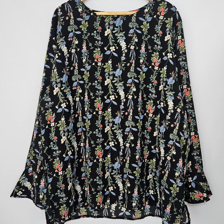 [BUNJANG] Ding Dong Flower Round Black Blouse / 딩동 :) 플라워 라운드 블랙 블라우스14