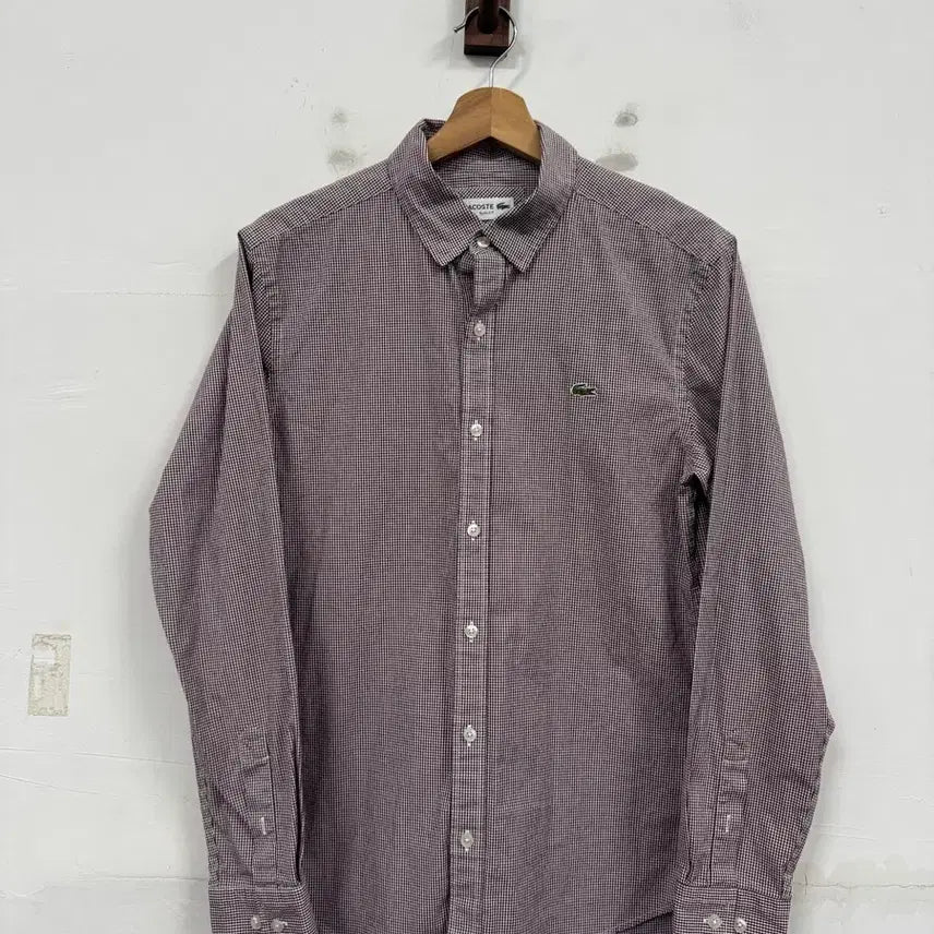 [BUNJANG] Lacoste Gingham Check Long Sleeve Shirt / (100)라코스테 깅엄체크 긴팔셔츠