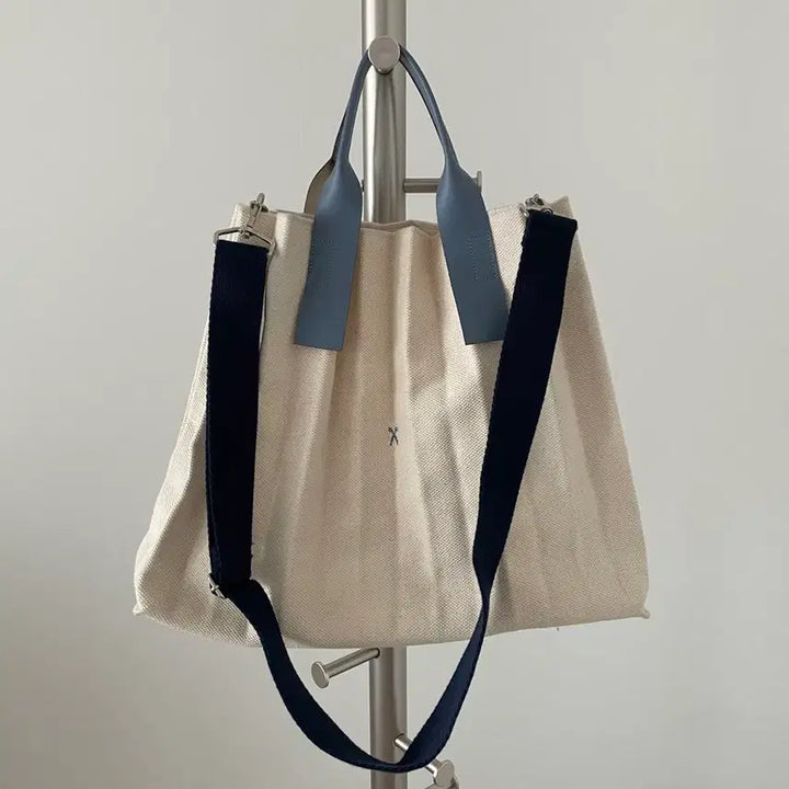 [BUNJANG] JOSEPH AND STACEY Pleats Canvas Shopper Bag / JOSEPH AND STACEY 플리츠 캔버스 쇼퍼백