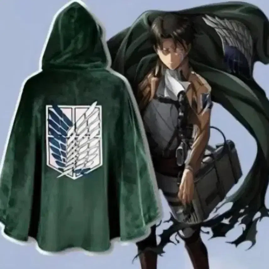 [BUNJANG] Attack on Titan Frank Burger Collaboration Survey Corps Cloak Hoodie Blanket / 진격의 거인 프랭크버거 콜라보 조사병단 망토 후드 담요
