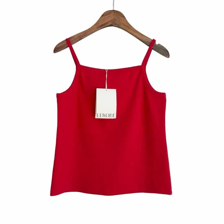 [BUNJANG] Lero Be Red Ribbed Sleeveless Top (Grade B) / 교신안함)LEROBE 레드 나시-b급