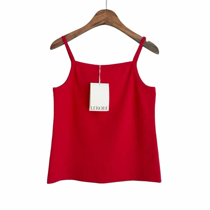 [BUNJANG] Lero Be Red Ribbed Sleeveless Top (Grade B) / 교신안함)LEROBE 레드 나시-b급