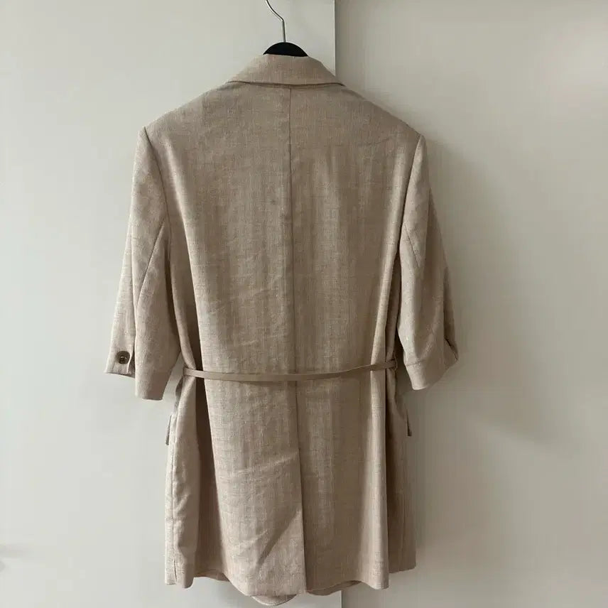[BUNJANG] CC Collect Beige Linen Short-Sleeve Jacket / CC콜렉트 베이지 린넨 반팔 자켓