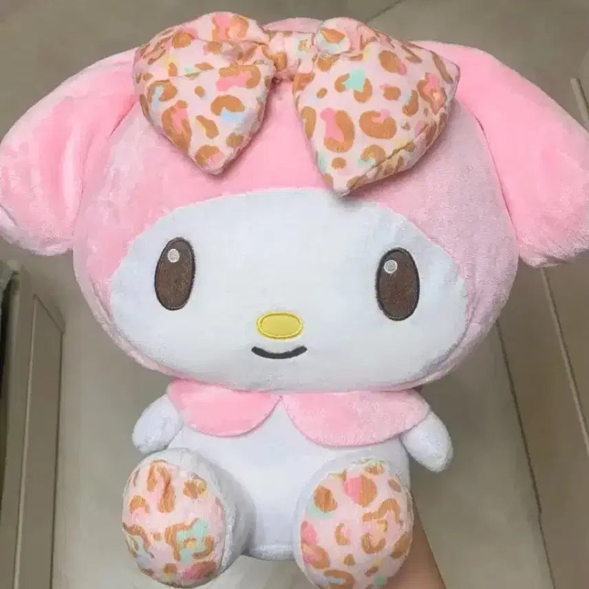 [BUNJANG] Vintage My Melody Leopard Print Plush Doll / 빈티지 고전 레오파드 마이멜로디 인형 갸루 마멜 호피 핑크 인형
