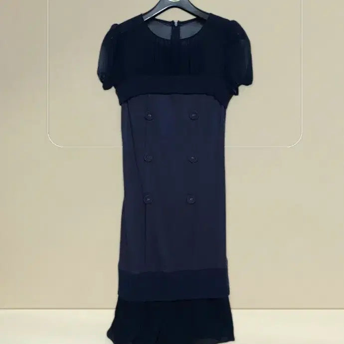 [BUNJANG] Maggie Knightbridge Navy Chiffon Dress Size 55 / 55 매긴나잇브릿지 원피스 55 여성 쉬폰 치마 스커트 정장 원피스