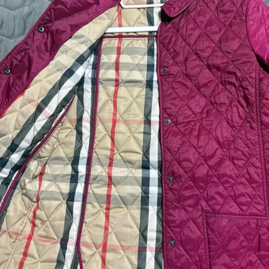 [BUNJANG] Burberry Quilted Jacket (Pink, Purple) / 정품 버버리 퀼팅 자켓 (핑크, 퍼플)