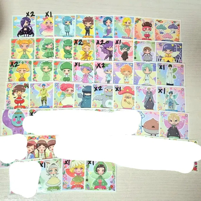 [BUNJANG] Fairy Ruru Stickers Bundle Set (130 pcs) / 장당 200원)) 페어리루 스티커 레어 노멀 고전완구 개별 일괄