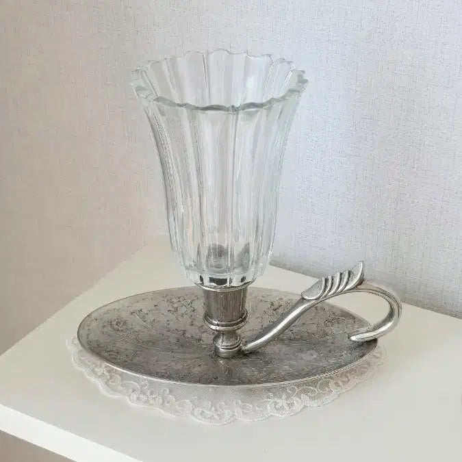 [BUNJANG] Vintage Silver Oval Handle Candlestick / [빈티지] 실플 오벌 핸들촛대