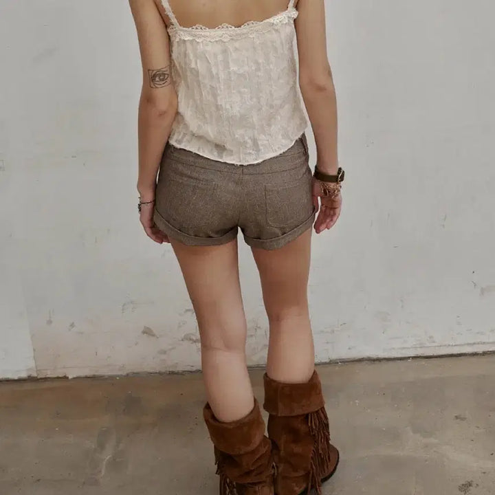 [BUNJANG] Settle For Moon SS Low-waist Check Shorts / 세틀포문 SS Low-waist check shorts
