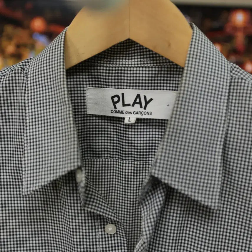 [BUNJANG] Comme des Garçons PLAY Line Checked Cotton Shirt / 잔잔한 체크에 감성 한 방, 꼼데가르송 셔츠
