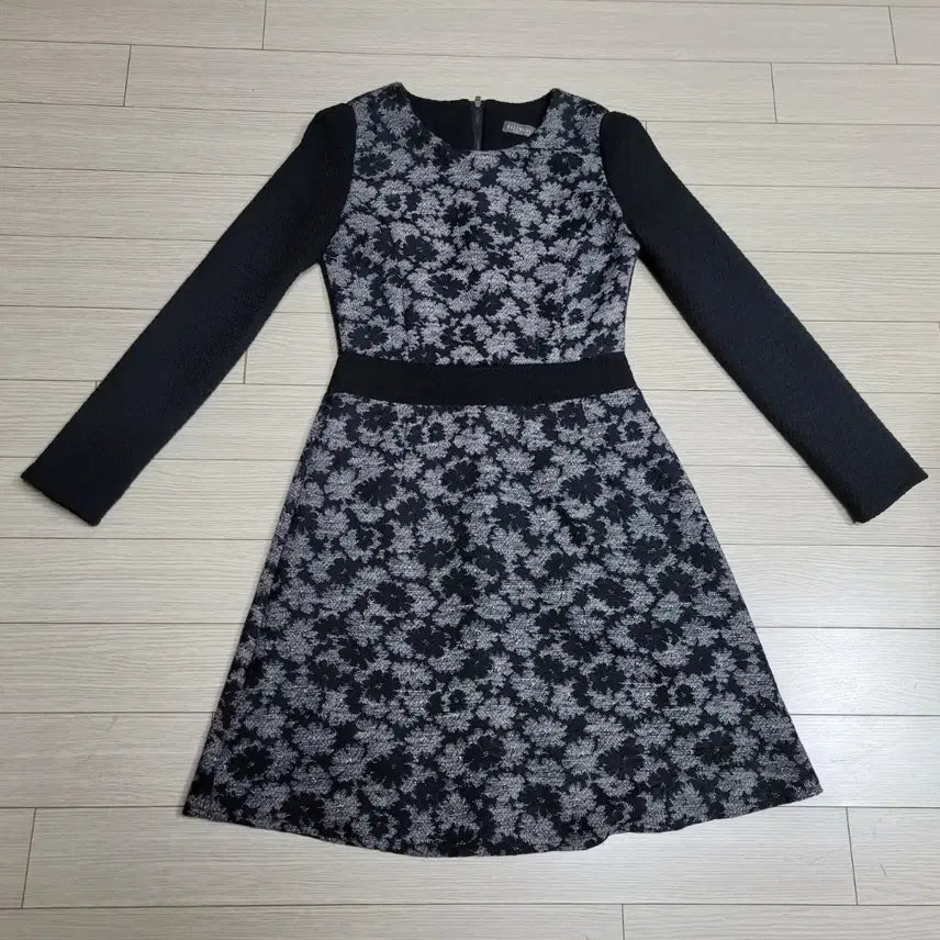 [BUNJANG] ALICELULU Black Pattern Dress S / 엘리스루루(ALICELULU) 블랙 패턴 원피스 S