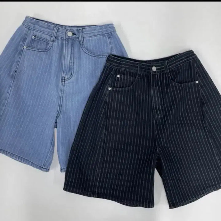 [BUNJANG] Striped Denim Shorts (Unisex) / (새상품)스트라이프 데님 반바지