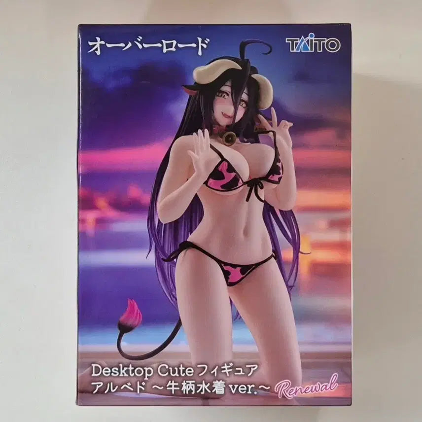 [BUNJANG] Taito Desktop Cute Overlord Albedo Pink Cow Pattern Swimsuit Ver. Figure / 타이토 데스크탑 큐트 [오버로드] -알베도 핑크 카우 패턴 수영복