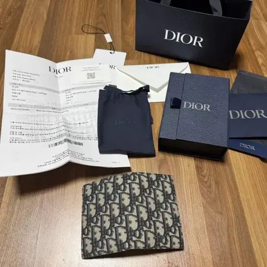[BUNJANG] Dior Oblique 3-Tier Card Holder Beige &amp; Black / 디올 오블리크 3단 카드 지갑 베이지 &amp; 블랙