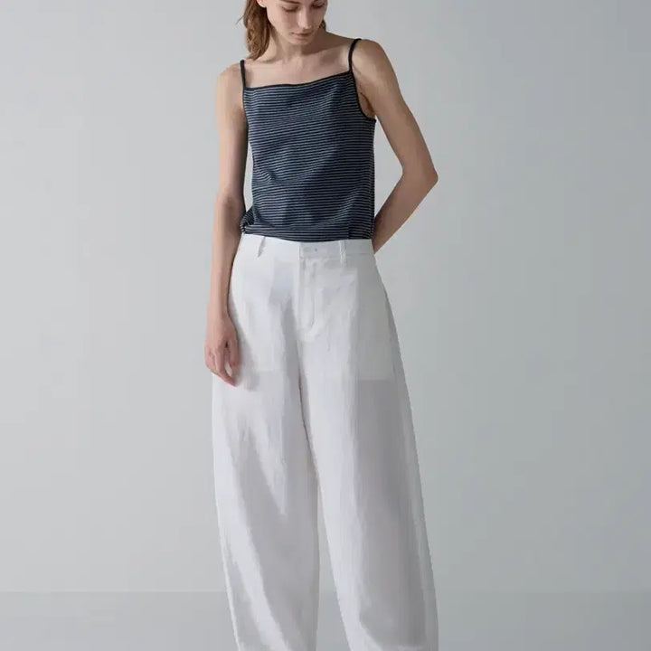 [BUNJANG] Facade Pattern Linen Pants White S / 파사드패턴 린넨 팬츠 화이트 S