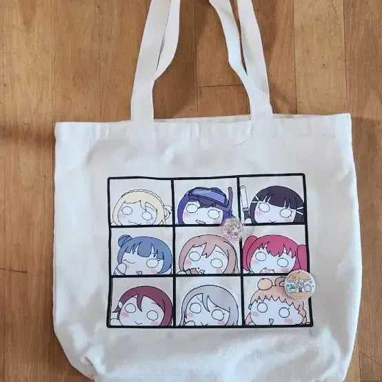 [BUNJANG] Love Live! Canvas Tote Bag + 2 Badges Set / 러브라이브 캔버스 토트백 + 뱃지2개증정