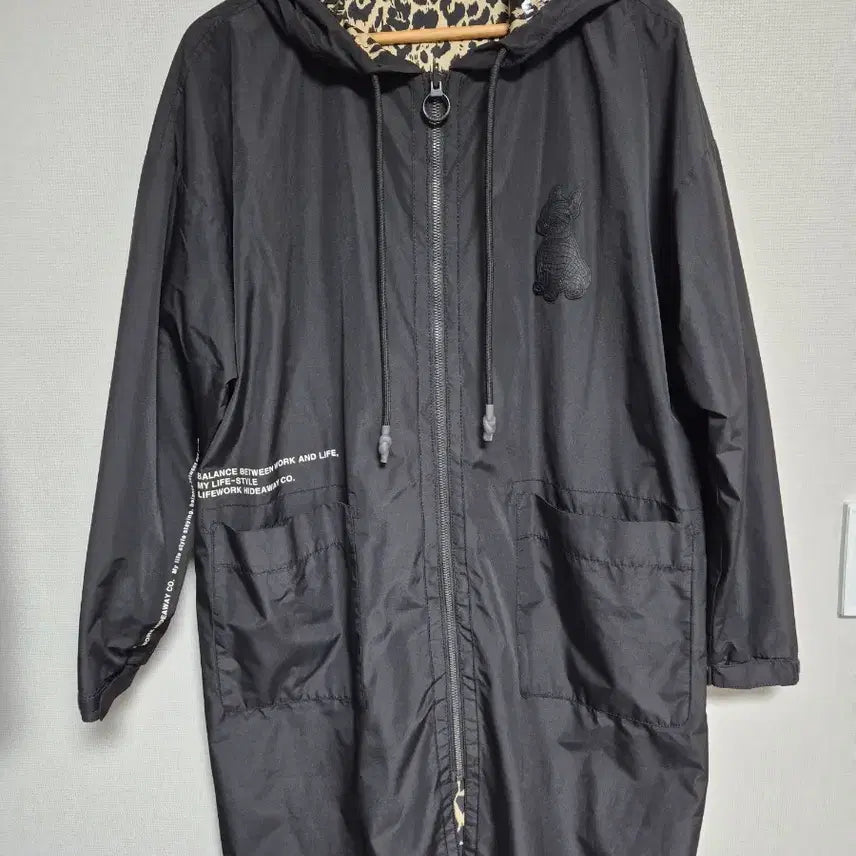 [BUNJANG] LifeWork Reversible Long Jacket Black/Leopard Print Free Size / 라이프워크 블랙/호피 양면 롱자켓 Free