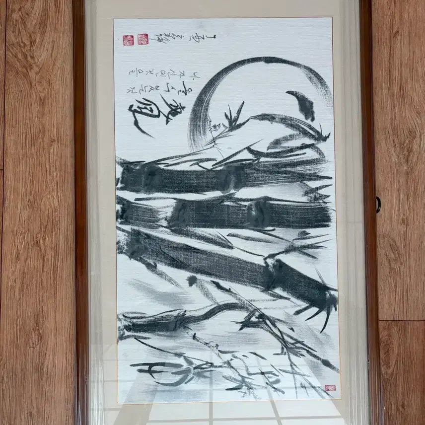 [BUNJANG] Ink Bamboo Painting Framed Art / 현경스님 액자형 묵죽도 그림