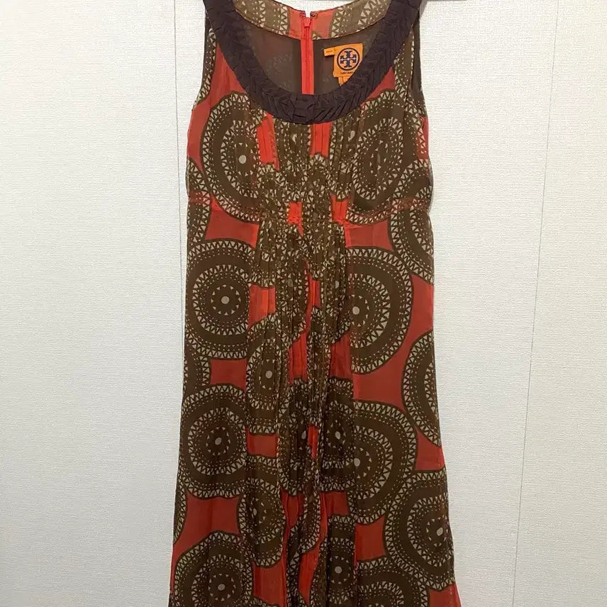 [BUNJANG] Tory Burch Silk Dress Brown Pattern / 토리버치 실크 원피스