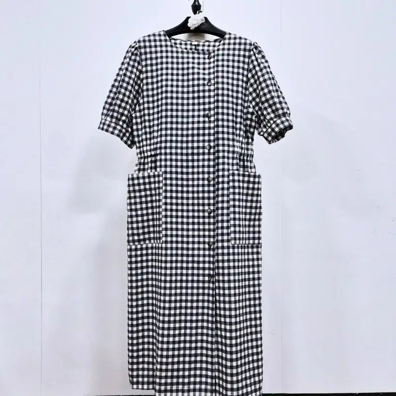 [BUNJANG] Bymin Puff Check Dress / 바이민 퍼프 체크 원피스