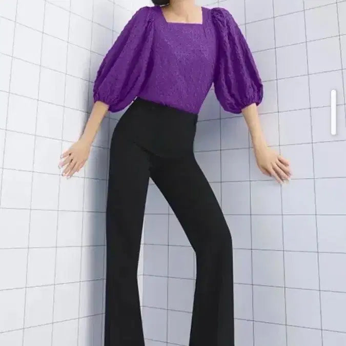 [BUNJANG] Le Blanc Peau Square Neck Puff Blouse / 르블랑페이우 스퀘어넥 퍼프 블라우스 77