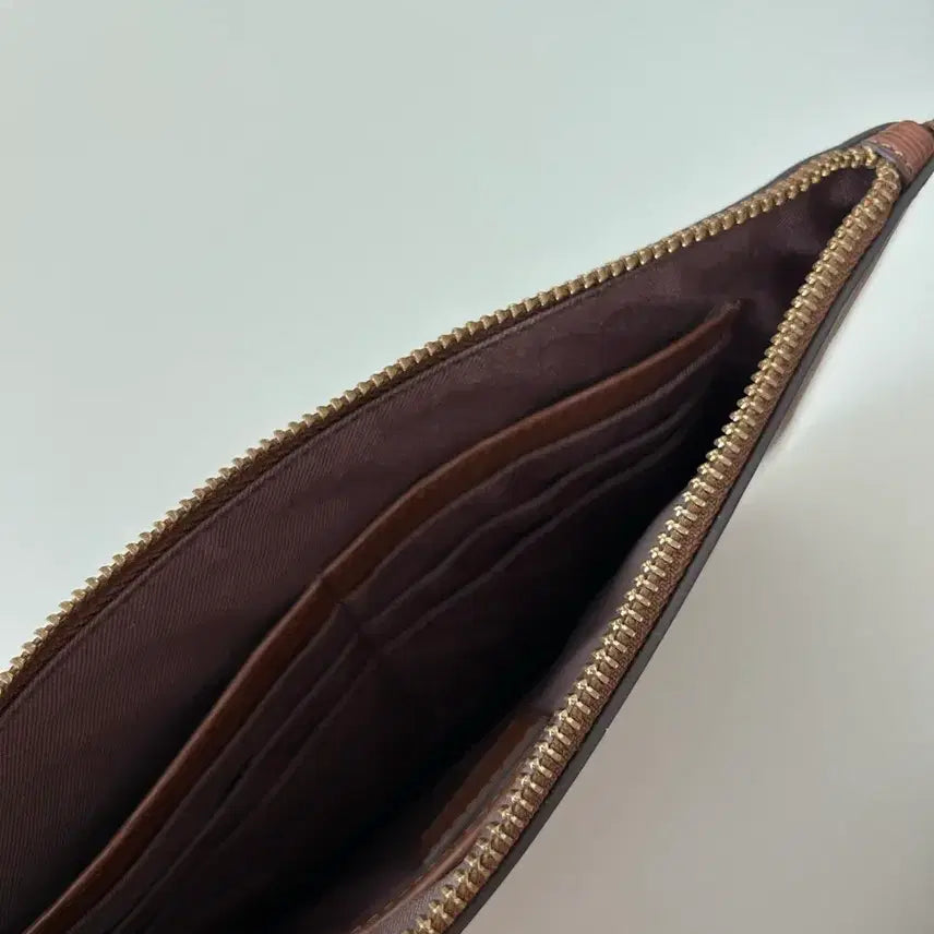 [BUNJANG] RLL Brown Leather Clutch Bag / RLL 브라운 가죽 클러치 백