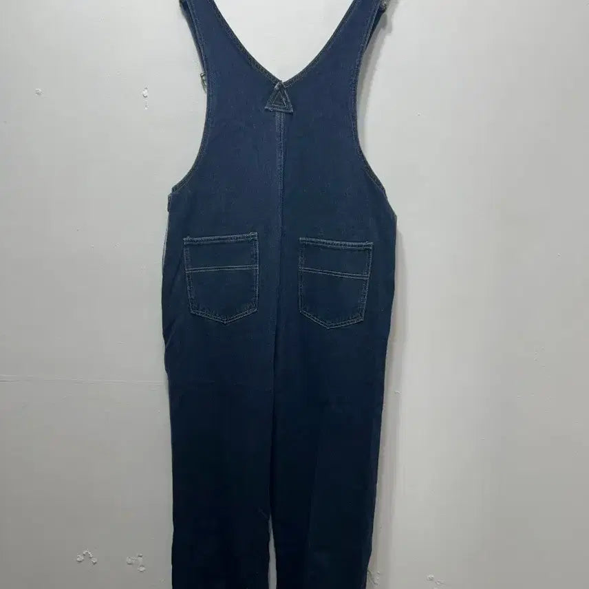 [BUNJANG] Denim Dungarees Jumpsuit Dark Blue / 데님 멜빵바지 진청 점프수트 S
