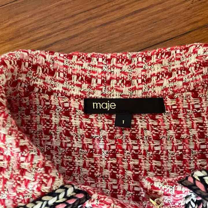 [BUNJANG] Maje Tweed Two-Piece Set Pink / 마쥬 투피스 셋업