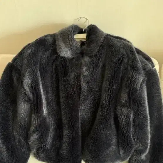 [BUNJANG] Navy Fur Jacket / 퍼자켓 네이비