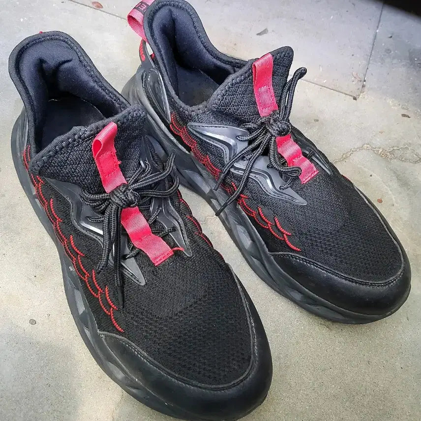 [BUNJANG] Ultra-Light Height-Increasing Running Shoes / 블랙/레드 런닝화*초경량키높이