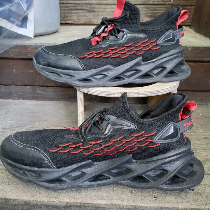 [BUNJANG] Ultra-Light Height-Increasing Running Shoes / 블랙/레드 런닝화*초경량키높이