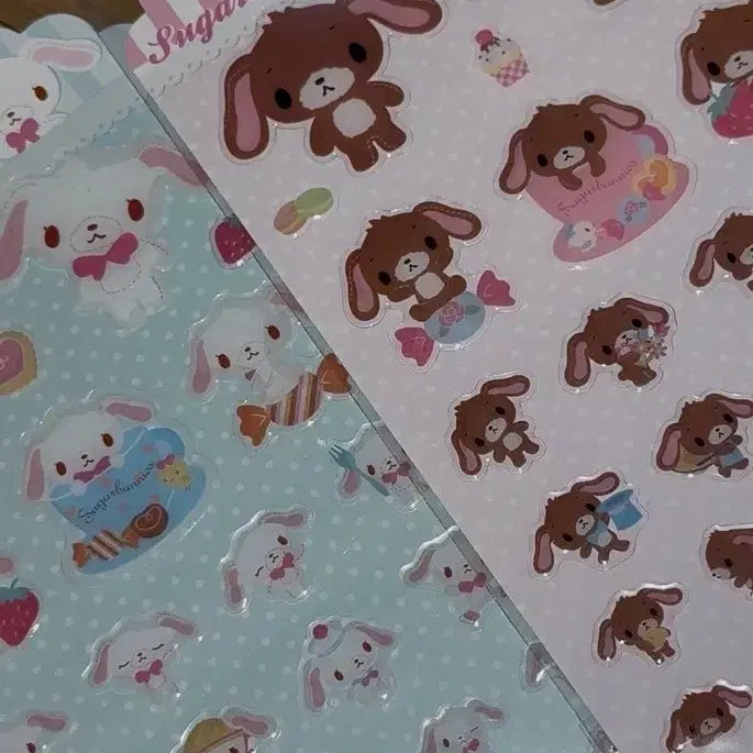 [BUNJANG] Sugarbunnies Shirousa Kurousa Epoxy Sticker Bundle Set / 슈가바니즈 시로우사 쿠로우사 에폭시 스티커 일괄