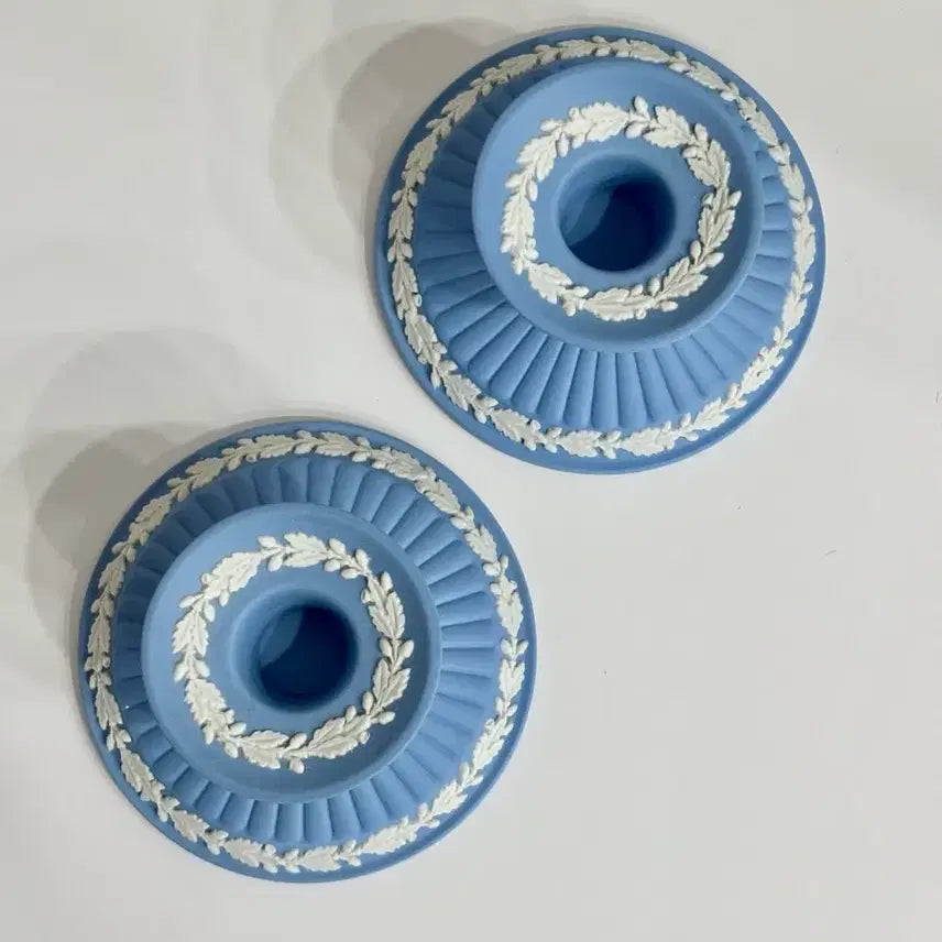 [BUNJANG] Wedgwood Jasperware Candle Holder Set (2) / [2개일괄]1960s 웨지우드 Wedgwood 제스퍼웨어 캔들홀더 촛대