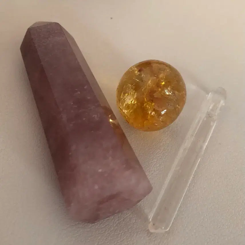 [BUNJANG] Amethyst, Citrine, and Quartz Crystal Cluster Set / 자수정/황수정/백수정 클러스터 세트(명상/장식용)