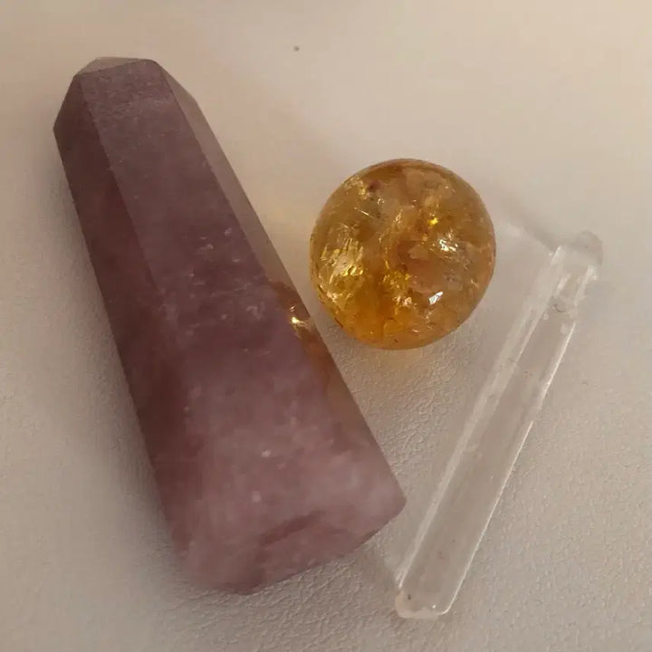 [BUNJANG] Amethyst, Citrine, and Quartz Crystal Cluster Set / 자수정/황수정/백수정 클러스터 세트(명상/장식용)