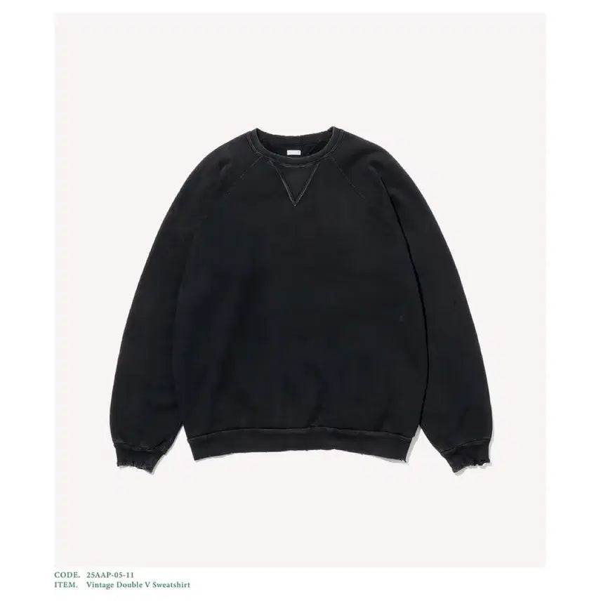 [BUNJANG] Apresse 26SS Double V Sweatshirt Black / [2/새상품] 26SS 아프레쎄 빈티지 더블브이 스웻셔츠 블랙