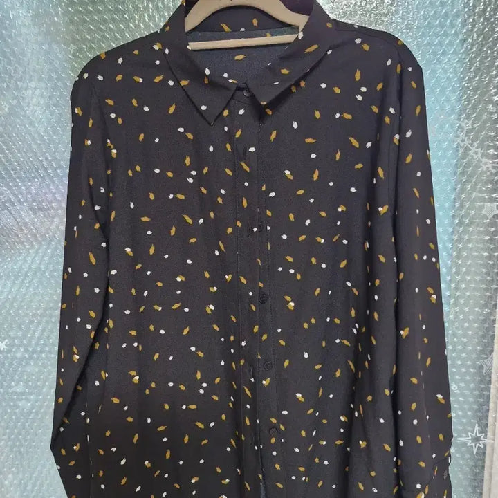 [BUNJANG] Black Pattern Long Sleeve Shirt / 검정색 패턴 긴팔 셔츠