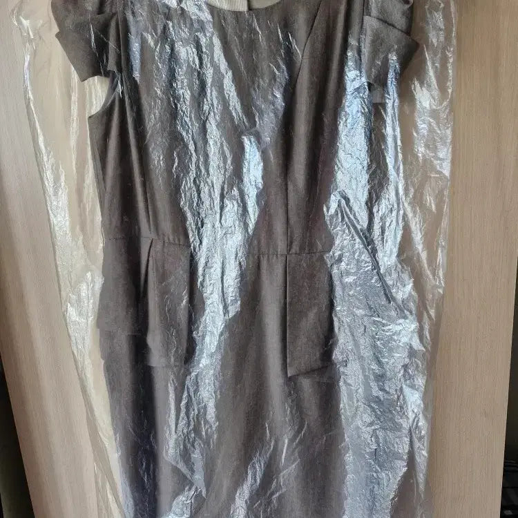 [BUNJANG] Brown Short-Sleeve Dress - Suit Style / 브라운 반팔 원피스 정장 스타일
