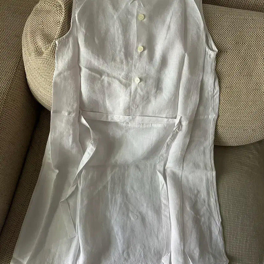 [BUNJANG] LAP White Linen Sleeveless Maxi Dress / 랩 lap 화이트 린넨 나시 민소매 롱원피스 셀프웨딩