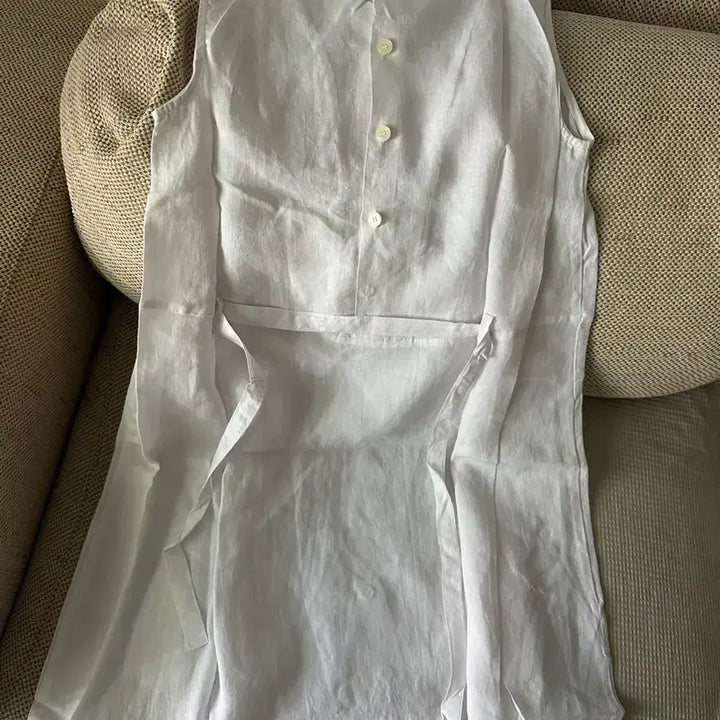 [BUNJANG] LAP White Linen Sleeveless Maxi Dress / 랩 lap 화이트 린넨 나시 민소매 롱원피스 셀프웨딩