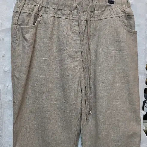 [BUNJANG] Marine Linen 7-Quarter Pants Beige Women&