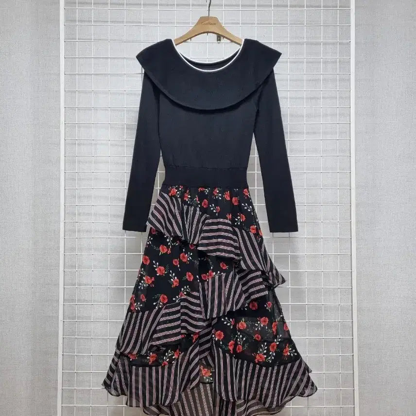 [BUNJANG] Egoist Knit Chiffon Dress / 에고이스트 니트 쉬폰원피스 55
