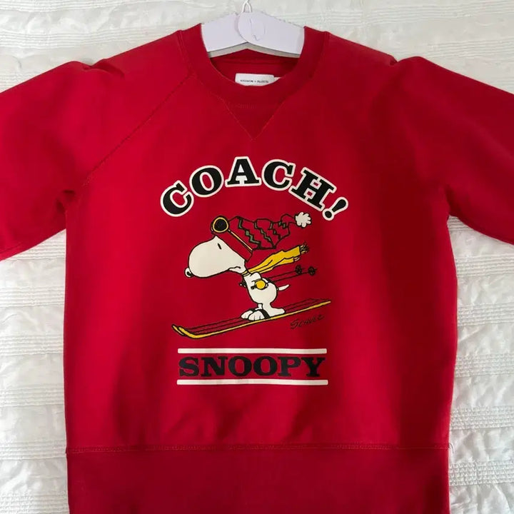 [BUNJANG] Coach x Peanuts Collaboration Snoopy Graphic Sweatshirt Red XS / 코치 스누피 콜라보 맨투맨 XS
