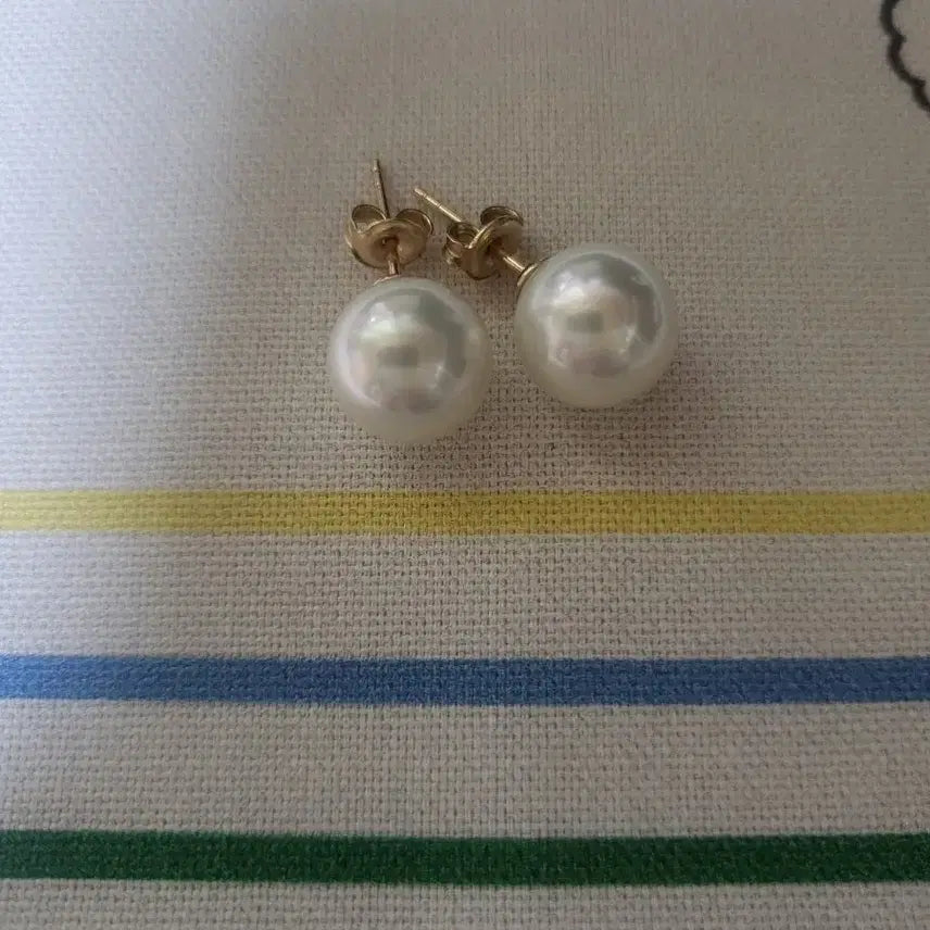 [BUNJANG] 14K Pearl Earrings 10mm / 14k 진주 귀걸이 10ml