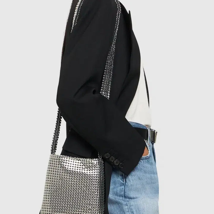 [BUNJANG] Rabanne Pixel Mini Mesh Shoulder Bag Silver / 라반 Rabanne / 픽셀 미니 메시 숄더백 (새상품)