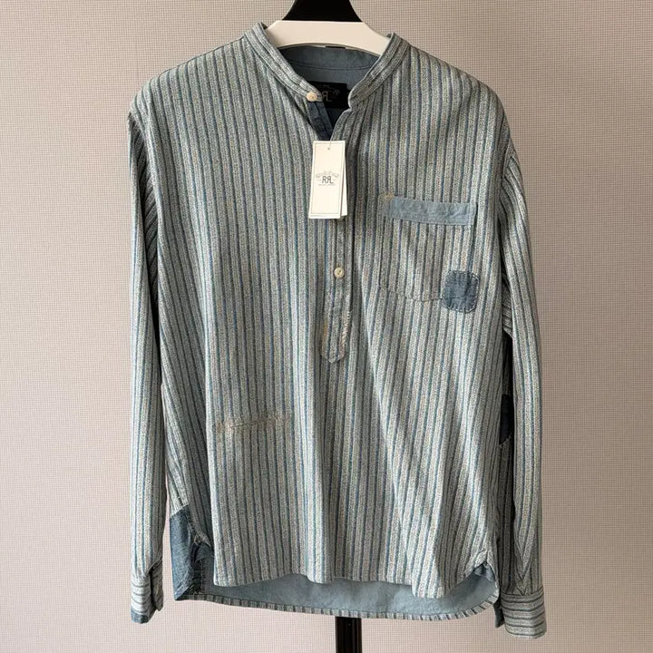 [BUNJANG] RRL Patchwork Stripe Henley Neck S / RRL 패치워크 스트라이프 헨리넥 S