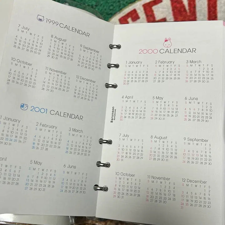 [BUNJANG] Barunson Little Tini 2000s 6-Ring Diary / (오늘만 이가격) 고전문구 2000년 바른손 리틀티니 6공 다이어리 꼬마