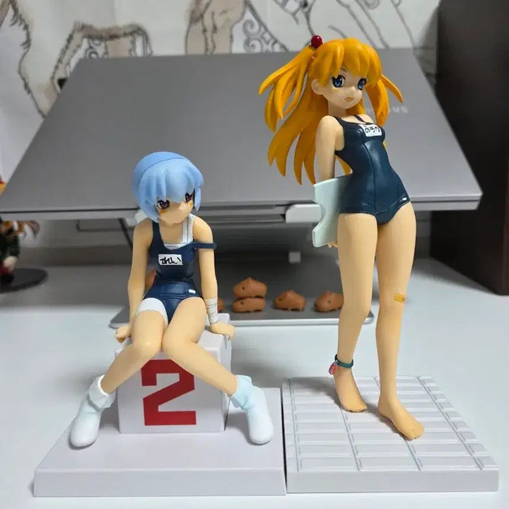 [BUNJANG] Evangelion Asuka &amp; Rei Swimsuit Figure Bundle Set / [일괄] 에반게리온 수영복 레이 아스카 피규어